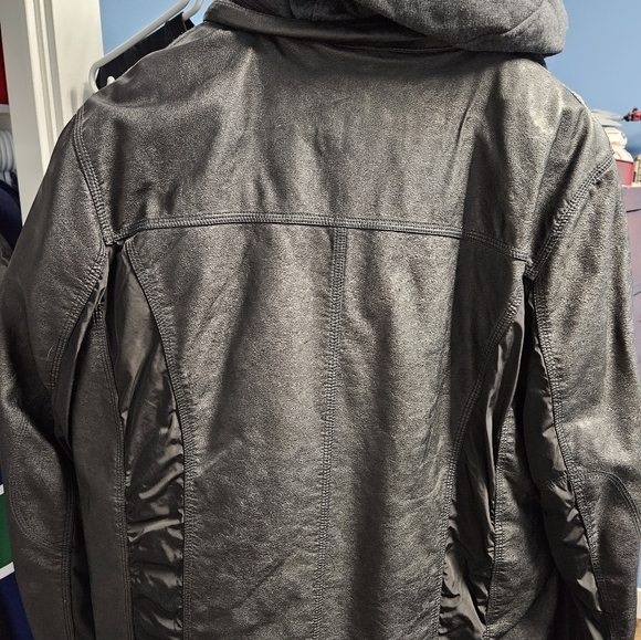 Guess Leather jacket with detachable hood - Picture 1 of 3